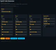 Image of online web tool that creates and exports custom sound effects for websites, apps, games, UI sound effects.